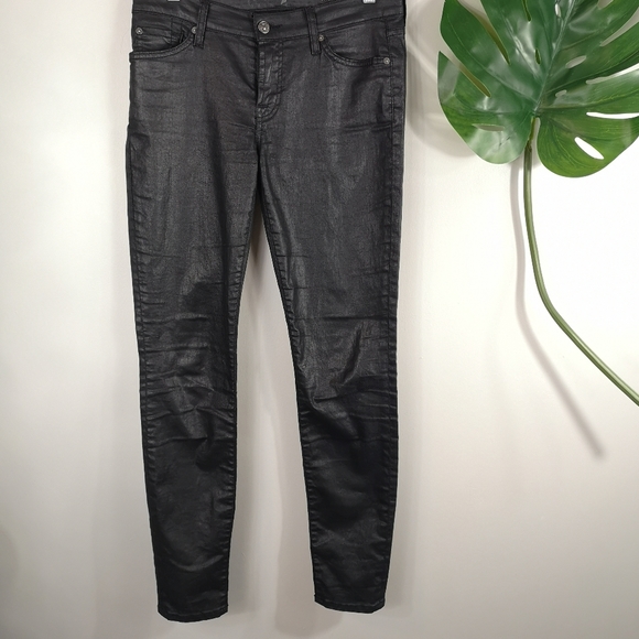 7FAM faux leather coated skinny jeggings - Picture 1 of 11